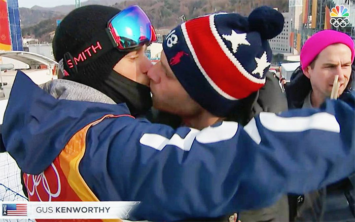 bacio sciatore olimpiadi